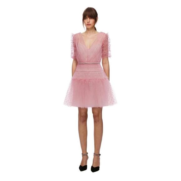 Self-Portrait Pink Mini Dress